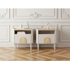 Image de Lot de 2 tables de chevet 1 tiroir ENYRA pieds bois massif beige BOBOCHIC