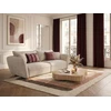 Image de Canapé droit fixe 3 places LUIGI tissu lisse beige BOBOCHIC