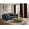 Image de Canapé droit fixe 3 places LUIGI tissu lisse bleu BOBOCHIC