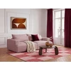 Image de Canapé droit fixe 3 places assise profonde TWINY tissu lisse rose BOBOCHIC