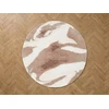 Image de Tapis rond poils longs LECHE motif abstrait BOBOCHIC