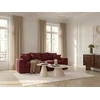 Image de Canapé droit fixe 2 places NEVADA tissu chenille rouge BOBOCHIC