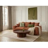 Image de Canapé droit fixe 3 places NEVADA gros côtelé doux orange BOBOCHIC
