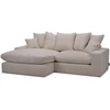 Image de Canapé d'angle réversible compact NEVADA tissu chenille beige BOBOCHIC 3 places