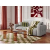 Image de Canapé droit convertible ouverture express 3 places BRADLEY tissu bouclette gris clair BOBOCHIC 3 places