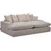 Image de Canapé 3 places causeuse avec assise profonde NEVADA tissu chenille beige BOBOCHIC