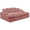 Image de Canapé 3 places causeuse avec assise profonde NEVADA gros côtelé doux rose BOBOCHIC