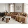 Image de Canapé d'angle fixe MARBLE tissu chiné orange angle droit BOBOCHIC 4 places