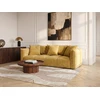 Image de Canapé droit fixe 3 places assise profonde HARLEM tissu chenille jaune BOBOCHIC