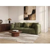 Image de Canapé droit fixe 3 places assise profonde HARLEM tissu chenille vert BOBOCHIC