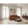 Image de Canapé droit convertible ouverture express 3 places ARCHI tissu velours côtelé gaufré orange 140x190 BOBOCHIC 3 places