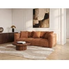 Image de Canapé droit fixe 3 places assise profonde HARLEM tissu chenille orange BOBOCHIC