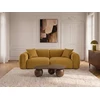 Image de Canapé droit fixe 3 places SIENA tissu chenille jaune BOBOCHIC