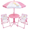 Image de Table + 2 chaises + parasol fille Fun House Licorne Rose TU 713396