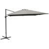Image de Parasol déporté aluminium 3 x 3 m - toile taupe - mât royal grey - rotation 360°