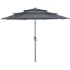 Image de Parasol droit en aluminium 3 strates inclinable manivelle 300/6 cm - grey/gris