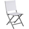 Image de Chaise pliante - THEMA - Aluminium époxy gris - Toile TPEP chiné blanc