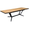 Image de Table extensible - VITA - Aluminium époxy graphite - Plateau lames teck FSC 100% - 180/240 x 100 cm