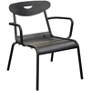 Image de Fauteuil empilable en aluminium - SMILEY - Structure tube rond Ø 25 mm - Coloris graphite