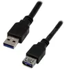 Image de MCL USB 3.0, M/FM, 5m, 5 m, USB A, USB A, USB 3.2 Gen 1 (3.1 Gen 1), Mâle/Femelle, Noir MC923AMF-5M/N
