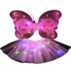 Image de Costume de papillon LED rose (4 pièces)