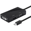 Image de DLH ADAPTATEUR MINI DISPLAYPORT VERS HDMI / DVI / VGA, 0,17 m, Mini DisplayPort, DVI-D + VGA (D-Sub) + HDMI, Mâle, Femelle, Droit DY-TU3574