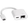 Image de DLH ADAPTATEUR RESEAU USB-C (MALE) VERS RJ45 GIGABIT ETHERNET (FEMELLE) ET PORT DE CHARGE USB-C PD 100W MAX (FEMELLE), USB 3.2 Gen 1 (3.1 Gen 1) Type-