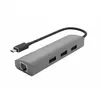Image de DLH DY-TU5077, Avec fil, USB 3.2 Gen 1 (3.1 Gen 1) Type-C, 10,100,1000 Mbit/s, Gris, 5 Gbit/s, 0,1 m