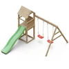 Image de Aire de jeu extérieur en bois - 1 toboggan + 2 balançoires - 348x284x188cm - Ambroise