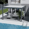 Image de Pergola bioclimatique - Ombréa - autoportante - 4x4M - Anthracite blanc - ELMO - 400x400x258 cm