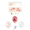 Image de Kit 40 Ballons pour Arche Baby Girl - Blanc/ Rose/ Or Rose