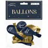 Image de Ballons "Bonne Année" Bleu Marine / Or 30cm - Lot de 8