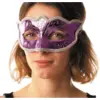 Image de Masque Vénitien Burlesque Violet Avec Contour Argent