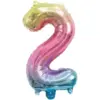 Image de Ballon anniversaire chiffre 2 Rainbow 36cm