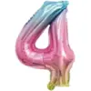 Image de Ballon anniversaire chiffre 4 Rainbow 36cm