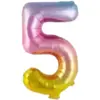 Image de Ballon anniversaire chiffre 5 Rainbow 36cm