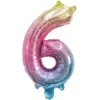 Image de Ballon Anniversaire Chiffre 6 Rainbow 36cm
