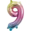Image de Ballon anniversaire chiffre 9 Rainbow 36cm