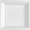 Image de Assiettes Carrées Réutilisables Incassables 23,5 cm Blanc   Vaisselle de Fête