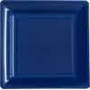 Image de Assiettes Carrées Réutilisables Incassables 23,5 cm Bleu Marine   Vaisselle de Fête