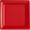 Image de Assiettes Carrées Réutilisables Incassables 23,5 cm Rouge   Vaisselle de Fête