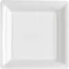 Image de Assiettes Carrées Réutilisables Incassables 18 cm Blanc   Vaisselle de Fête