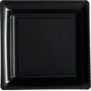 Image de Assiettes Carrées Réutilisables Incassables 18 cm Noir   Vaisselle de Fête