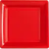Image de Assiettes Carrées Réutilisables Incassables 18 cm Rouge   Vaisselle de Fête