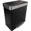 Image de Poubelle de tri sélectif 60 L avec 2 bacs - pédale et fermeture soft-close - noir mat
