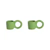 Image de Petite Friture - Ø 6 x H 5,5 cm - Lot de 2 Donut - Vert - Faïence émaillée - Designer Pia Chevalier