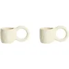 Image de Petite Friture - Ø 6 x H 5,5 cm - Lot de 2 Donut - Beige - Faïence émaillée - Designer Pia Chevalier