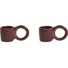 Image de Petite Friture - Ø 6 x H 5,5 cm - Lot de 2 Donut - Rouge - Faïence émaillée - Designer Pia Chevalier