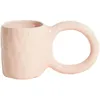 Image de Petite Friture - Tasse à café Donut - Rose - Faïence émaillée - Designer Pia Chevalier