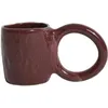 Image de Petite Friture - Tasse à café Donut - Rouge - Faïence émaillée - Designer Pia Chevalier